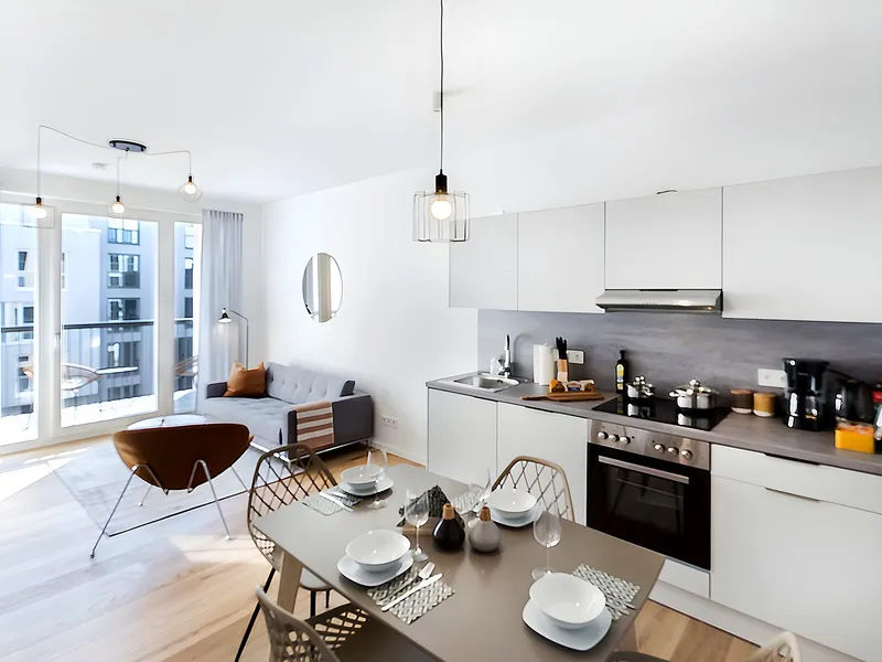 Moderne und vollständig möblierte 2-Zimmer-Wohnung mit Balkon in zentraler Lage von Norderstedt